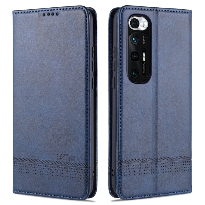 AZNS Estuche de cuero con tapa horizontal con textura de becerro magnético con ranuras para tarjetas y soporte y billetera, For Xiaomi Redmi Note 10 Pro, For Xiaomi Redmi Note 10 Pro Max, For Xiaomi Mi 10S, For vivo X60 Pro, For vivo Y72 5G            ...