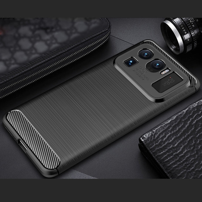 Estuche de TPU de fibra de carbono con textura cepillada, For Xiaomi Mi 11 Ultra, For Xiaomi Redmi K40 Pro+