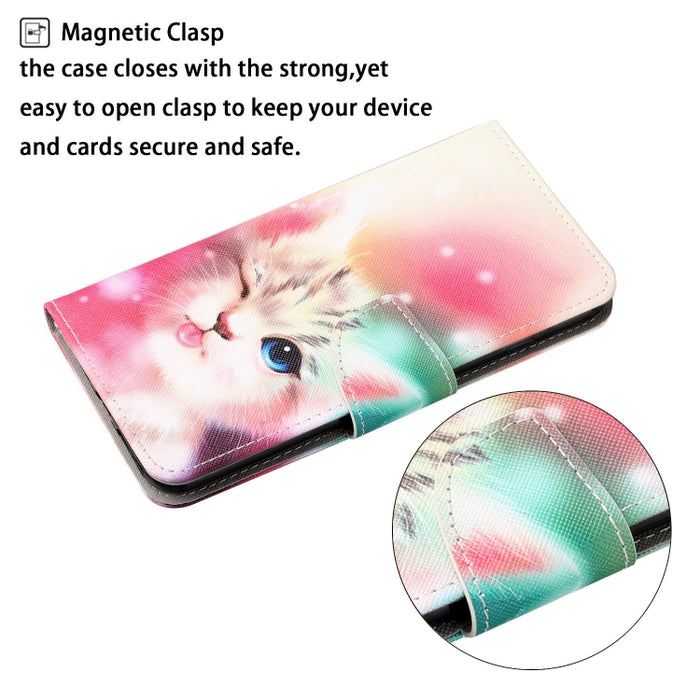 Estuche de cuero con tapa horizontal con patrón pintado