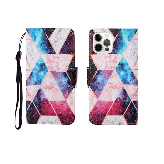 Estuche de cuero con tapa horizontal con patrón pintado