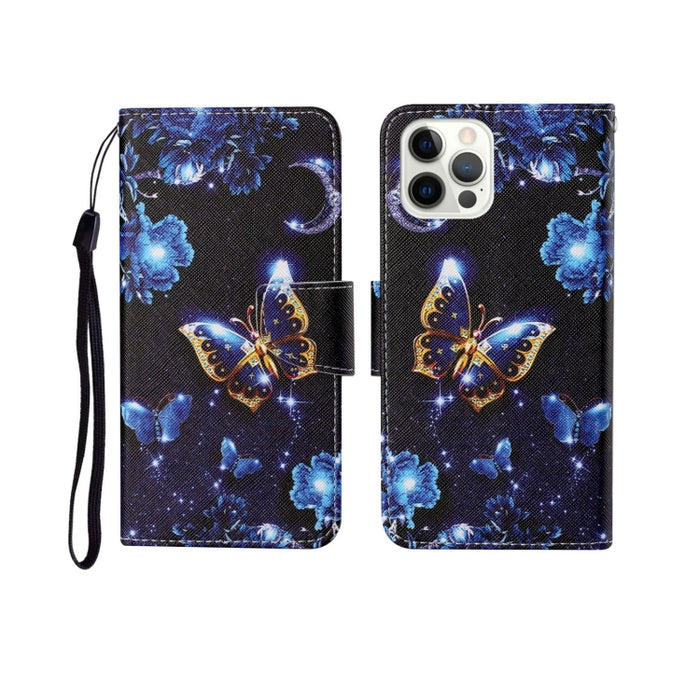 Estuche de cuero con tapa horizontal con patrón pintado