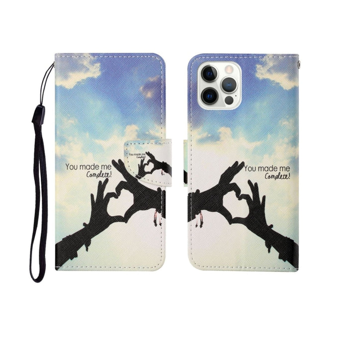 Estuche de cuero con tapa horizontal con patrón pintado