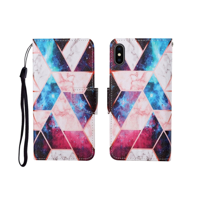 Estuche de cuero con tapa horizontal con patrón pintado