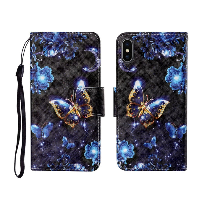 Estuche de cuero con tapa horizontal con patrón pintado