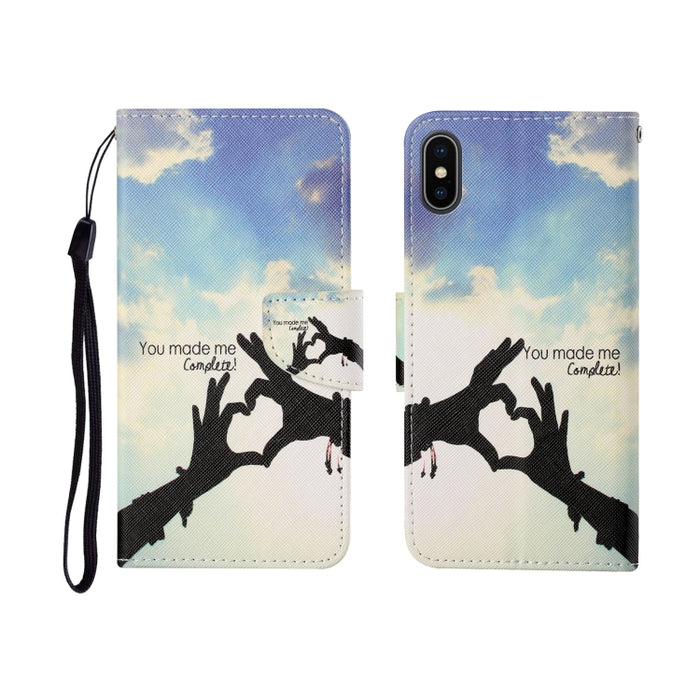 Estuche de cuero con tapa horizontal con patrón pintado