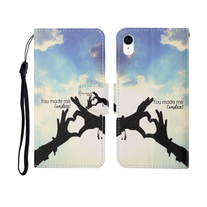 Estuche de cuero con tapa horizontal con patrón pintado