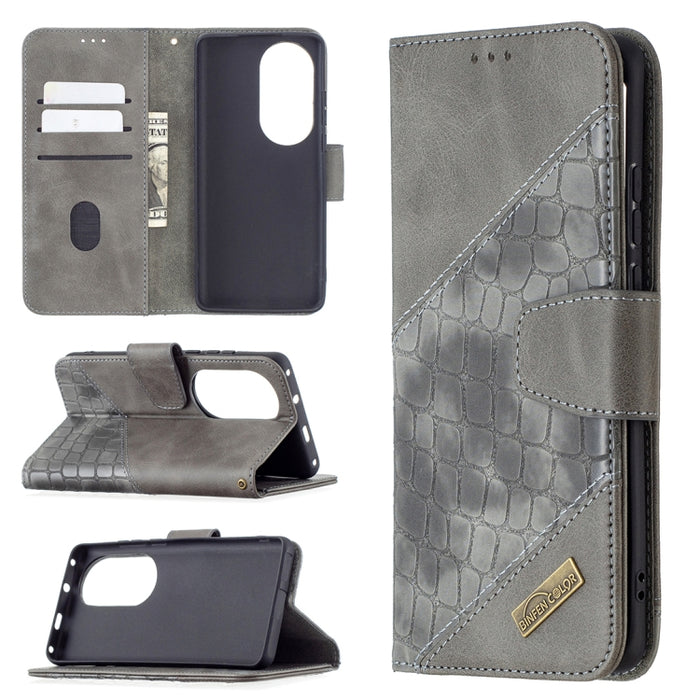 Funda de cuero PU con tapa horizontal y textura de cocodrilo a juego con billetera, soporte y ranuras para tarjetas, For Nokia C1 Plus, For Xiaomi Redmi Note 10 Pro, For Huawei P50 Pro, For Huawei P50