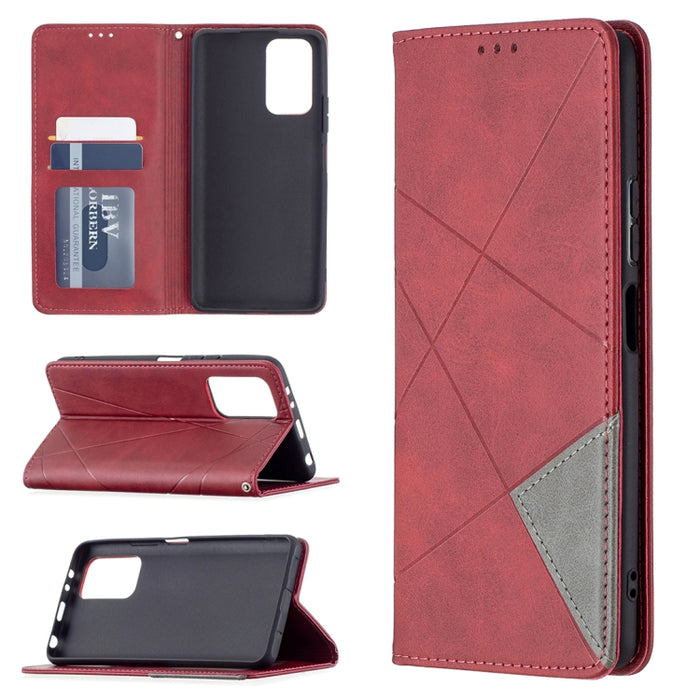 Estuche de cuero magnético con tapa horizontal con textura de rombos con soporte y ranuras para tarjetas, For Xiaomi Redmi Note 10 Pro, For Huawei P50 Pro, For Huawei P50, For Samsung Galaxy A02, For Nokia C1 Plus
