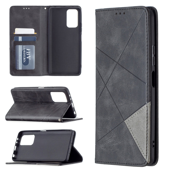 Estuche de cuero magnético con tapa horizontal con textura de rombos con soporte y ranuras para tarjetas, For Xiaomi Redmi Note 10 Pro, For Huawei P50 Pro, For Huawei P50, For Samsung Galaxy A02, For Nokia C1 Plus