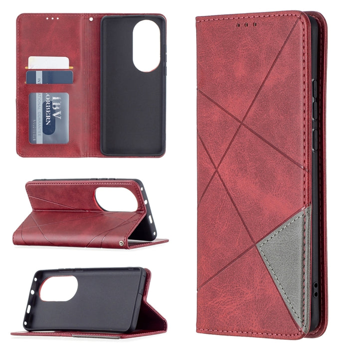 Estuche de cuero magnético con tapa horizontal con textura de rombos con soporte y ranuras para tarjetas, For Xiaomi Redmi Note 10 Pro, For Huawei P50 Pro, For Huawei P50, For Samsung Galaxy A02, For Nokia C1 Plus