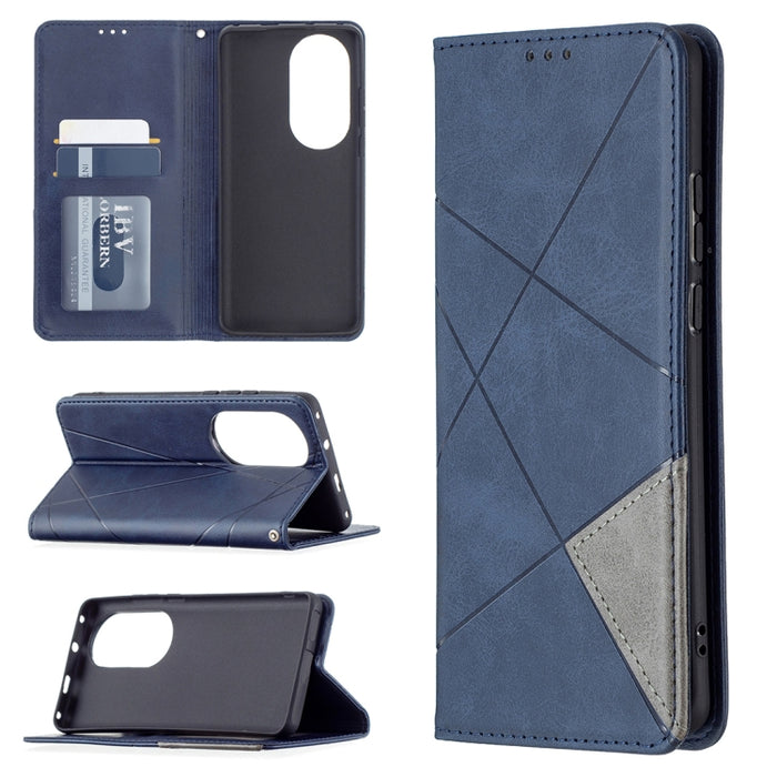 Estuche de cuero magnético con tapa horizontal con textura de rombos con soporte y ranuras para tarjetas, For Xiaomi Redmi Note 10 Pro, For Huawei P50 Pro, For Huawei P50, For Samsung Galaxy A02, For Nokia C1 Plus