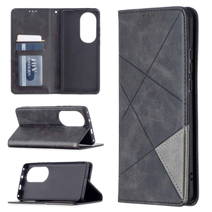 Estuche de cuero magnético con tapa horizontal con textura de rombos con soporte y ranuras para tarjetas, For Xiaomi Redmi Note 10 Pro, For Huawei P50 Pro, For Huawei P50, For Samsung Galaxy A02, For Nokia C1 Plus