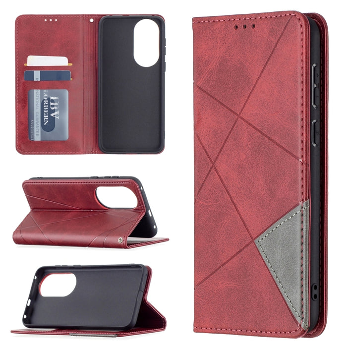 Estuche de cuero magnético con tapa horizontal con textura de rombos con soporte y ranuras para tarjetas, For Xiaomi Redmi Note 10 Pro, For Huawei P50 Pro, For Huawei P50, For Samsung Galaxy A02, For Nokia C1 Plus
