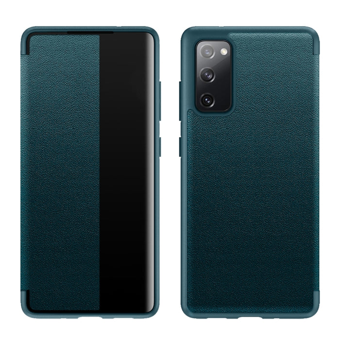 Estuche de cuero con tapa horizontal a prueba de golpes con ventana lateral magnética, For Samsung Galaxy A02s 164.2mm, For Samsung Galaxy A02s 166.5mm, For Samsung Galaxy A12, For Samsung Galaxy A32 5G, For Samsung Galaxy A42                          ...