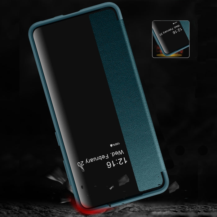 Estuche de cuero con tapa horizontal a prueba de golpes con ventana lateral magnética, For Samsung Galaxy A02s 164.2mm, For Samsung Galaxy A02s 166.5mm, For Samsung Galaxy A12, For Samsung Galaxy A32 5G, For Samsung Galaxy A42                          ...
