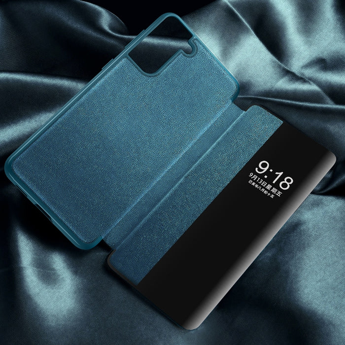 Estuche de cuero con tapa horizontal a prueba de golpes con ventana lateral magnética, For Samsung Galaxy A02s 164.2mm, For Samsung Galaxy A02s 166.5mm, For Samsung Galaxy A12, For Samsung Galaxy A32 5G, For Samsung Galaxy A42                          ...