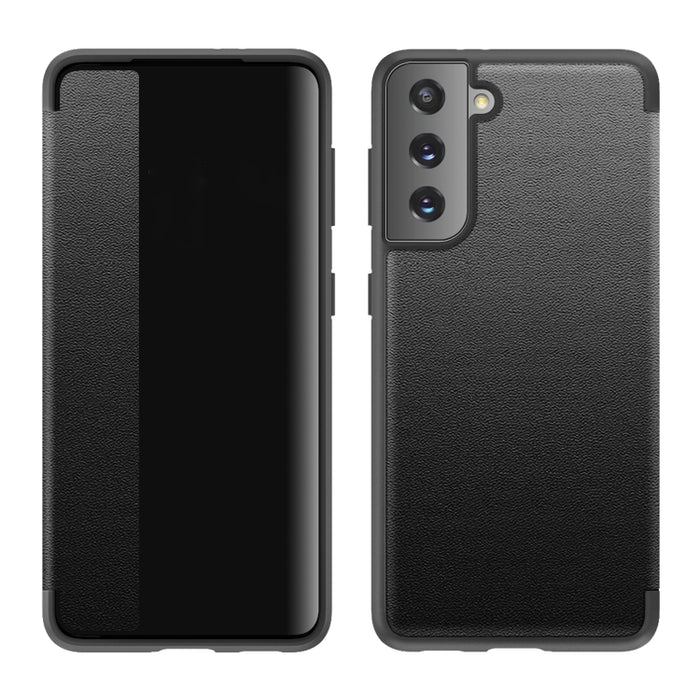 Estuche de cuero con tapa horizontal a prueba de golpes con ventana lateral magnética, For Samsung Galaxy A02s 164.2mm, For Samsung Galaxy A02s 166.5mm, For Samsung Galaxy A12, For Samsung Galaxy A32 5G, For Samsung Galaxy A42                          ...