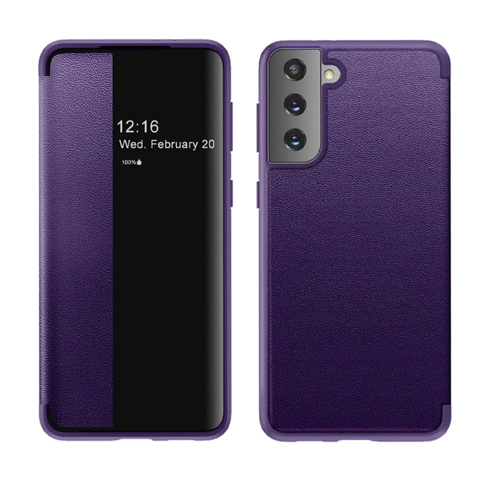 Estuche de cuero con tapa horizontal a prueba de golpes con ventana lateral magnética, For Samsung Galaxy A02s 164.2mm, For Samsung Galaxy A02s 166.5mm, For Samsung Galaxy A12, For Samsung Galaxy A32 5G, For Samsung Galaxy A42                          ...