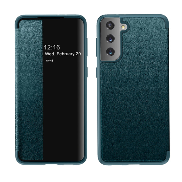 Estuche de cuero con tapa horizontal a prueba de golpes con ventana lateral magnética, For Samsung Galaxy A02s 164.2mm, For Samsung Galaxy A02s 166.5mm, For Samsung Galaxy A12, For Samsung Galaxy A32 5G, For Samsung Galaxy A42                          ...