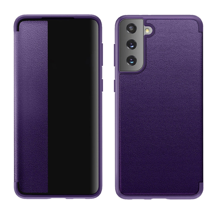 Estuche de cuero con tapa horizontal a prueba de golpes con ventana lateral magnética, For Samsung Galaxy A02s 164.2mm, For Samsung Galaxy A02s 166.5mm, For Samsung Galaxy A12, For Samsung Galaxy A32 5G, For Samsung Galaxy A42                          ...
