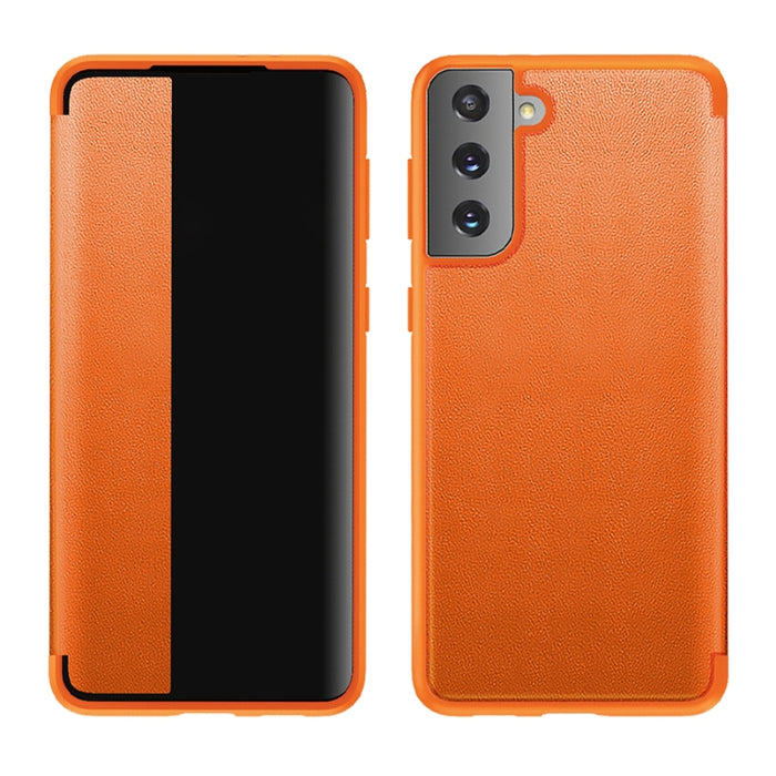 Estuche de cuero con tapa horizontal a prueba de golpes con ventana lateral magnética, For Samsung Galaxy A02s 164.2mm, For Samsung Galaxy A02s 166.5mm, For Samsung Galaxy A12, For Samsung Galaxy A32 5G, For Samsung Galaxy A42                          ...