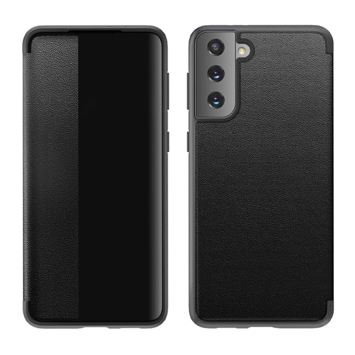 Estuche de cuero con tapa horizontal a prueba de golpes con ventana lateral magnética, For Samsung Galaxy A02s 164.2mm, For Samsung Galaxy A02s 166.5mm, For Samsung Galaxy A12, For Samsung Galaxy A32 5G, For Samsung Galaxy A42                          ...