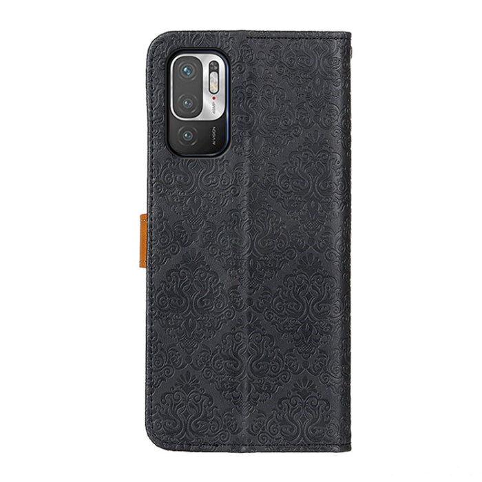 Estuche de cuero de PU con tapa horizontal y hebilla de cobre en relieve floral europeo con soporte y ranuras para tarjetas y billetera y marco de fotos, For OPPO Realme C21, For Xiaomi Poco M3 Pro 4G / Poco M3 Pro 5G / Redmi Note 10 5G