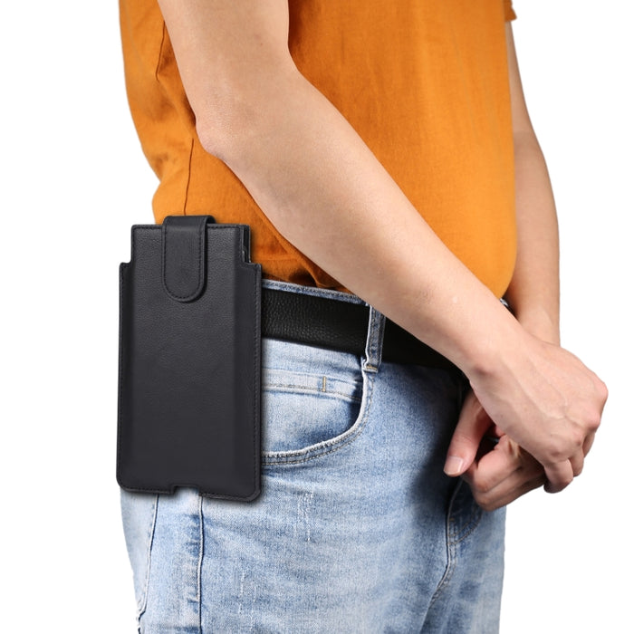 Riñonera Universal de cuero de vaca Vertical para teléfono móvil, funda de cuero para teléfonos de 7,2 pulgadas y menos, For 6.7 inch and Below Phones