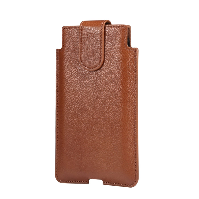 Riñonera Universal de cuero de vaca Vertical para teléfono móvil, funda de cuero para teléfonos de 7,2 pulgadas y menos, For 6.7 inch and Below Phones