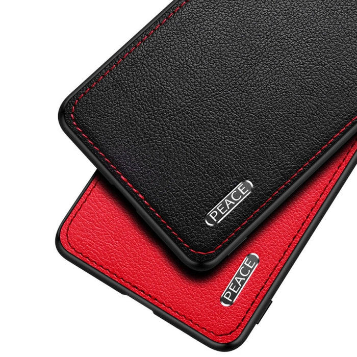 Estuche protector de textura de cuero y metal esmerilado