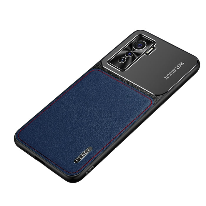 Estuche protector de textura de cuero y metal esmerilado