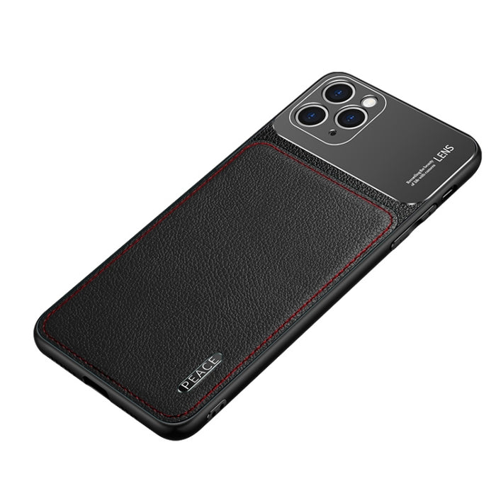 Estuche protector de textura de cuero y metal esmerilado