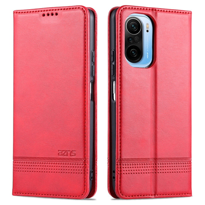 AZNS Estuche de cuero con tapa horizontal con textura de becerro magnético con ranuras para tarjetas y soporte y billetera, For OPPO A93 (5G), For OPPO A74 (5G), For Xiaomi Redmi K40, For Xiaomi Redmi K40 Pro, For Xiaomi Poco F3, For Samsung Galaxy A32 4G
