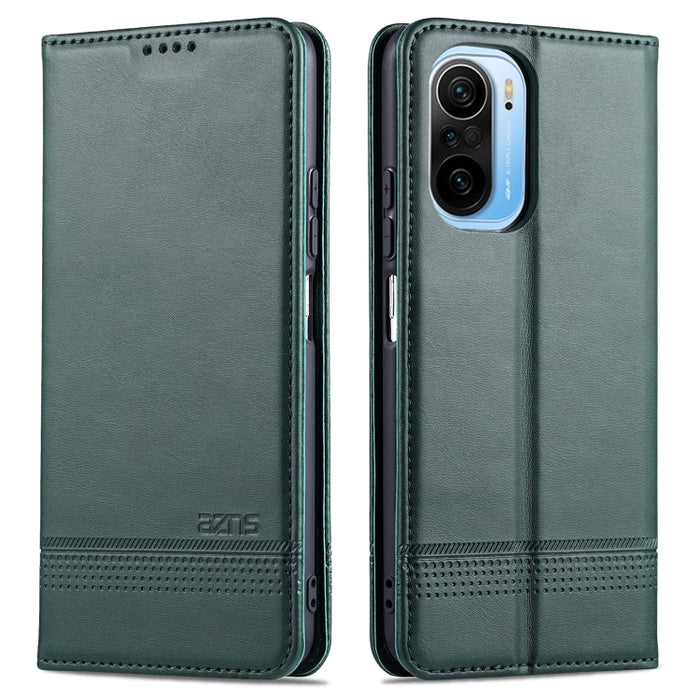 AZNS Estuche de cuero con tapa horizontal con textura de becerro magnético con ranuras para tarjetas y soporte y billetera, For OPPO A93 (5G), For OPPO A74 (5G), For Xiaomi Redmi K40, For Xiaomi Redmi K40 Pro, For Xiaomi Poco F3, For Samsung Galaxy A32 4G