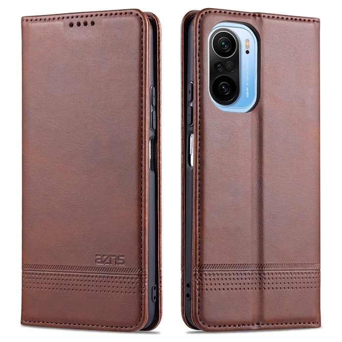 AZNS Estuche de cuero con tapa horizontal con textura de becerro magnético con ranuras para tarjetas y soporte y billetera, For OPPO A93 (5G), For OPPO A74 (5G), For Xiaomi Redmi K40, For Xiaomi Redmi K40 Pro, For Xiaomi Poco F3, For Samsung Galaxy A32 4G