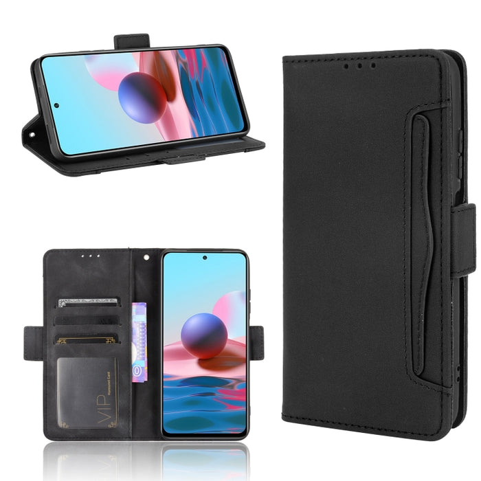 Estuche de cuero con tapa horizontal con patrón de piel de becerro con soporte y ranuras para tarjetas y marco de fotos, For Xiaomi Redmi Note 10 4G / Note 10S, For Xiaomi Redmi Note 10 Pro / Note 10 Pro Max, For Ulefone Note 11P                       ...