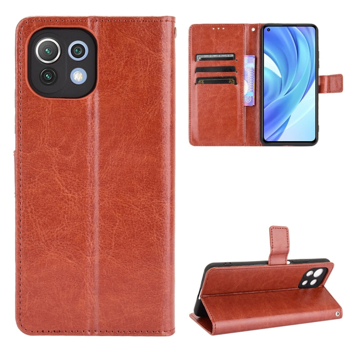 Retro Crazy Horse Texture Funda de cuero con tapa horizontal con soporte y ranuras para tarjetas y marco de fotos, For Xiaomi Redmi Note 10 4G / Note 10S, For Xiaomi Redmi Note 10 Pro / Note 10 Pro Max, For Xiaomi Mi 11 Lite 4G, For Xiaomi MI 11 Lite 5...