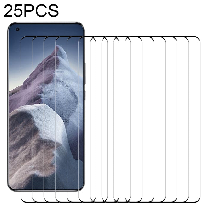 25 PCS Película de vidrio templado de pantalla completa con borde curvo 3D, For Xiaomi Mi 11 Ultra (25 PCS), For Xiaomi Mi 11 Pro (25 PCS)