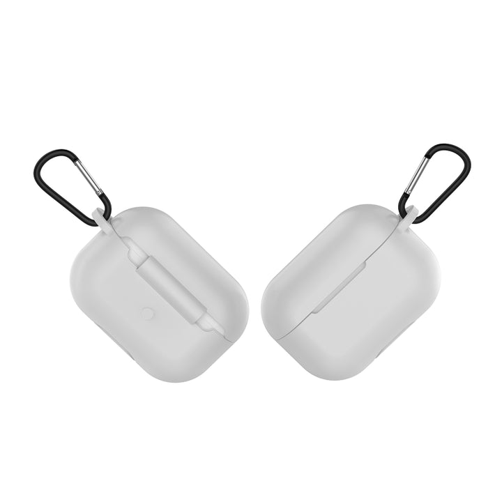 Estuche protector de auriculares de silicona de color sólido para AirPods 3, con gancho