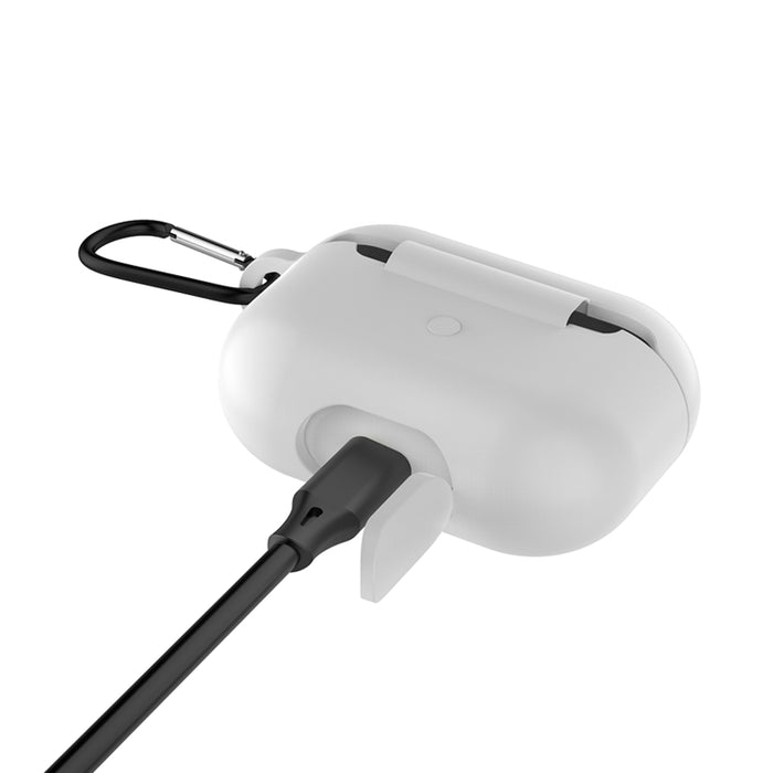 Estuche protector de auriculares de silicona de color sólido para AirPods 3, con gancho