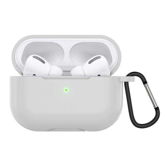 Estuche protector de auriculares de silicona de color sólido para AirPods 3, con gancho