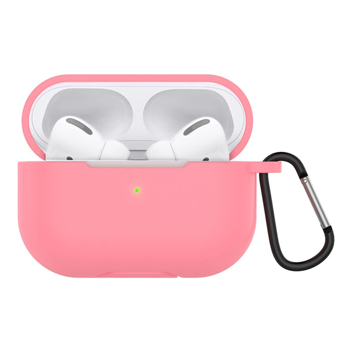 Estuche protector de auriculares de silicona de color sólido para AirPods 3, con gancho