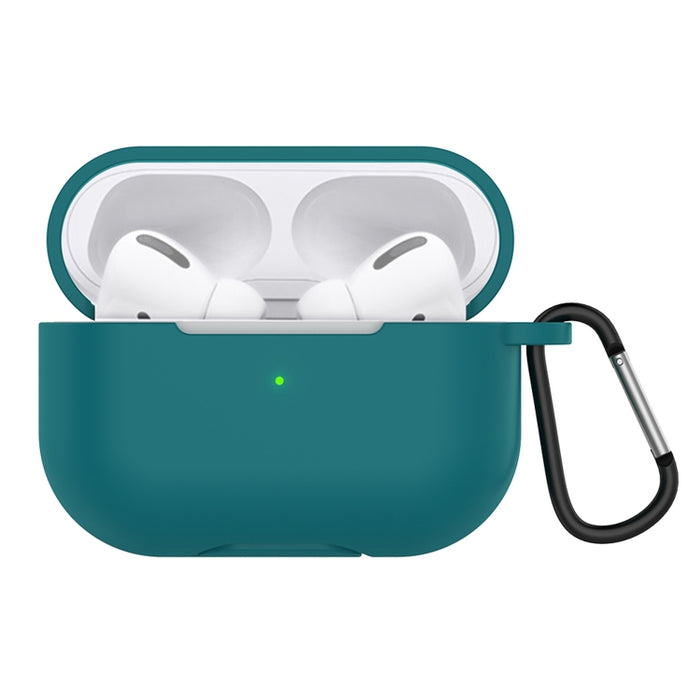 Estuche protector de auriculares de silicona de color sólido para AirPods 3, con gancho