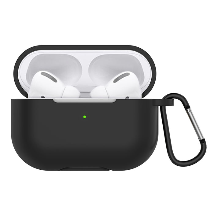 Estuche protector de auriculares de silicona de color sólido para AirPods 3, con gancho