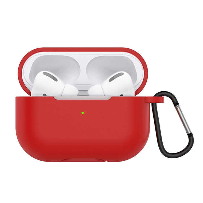 Estuche protector de auriculares de silicona de color sólido para AirPods 3, con gancho