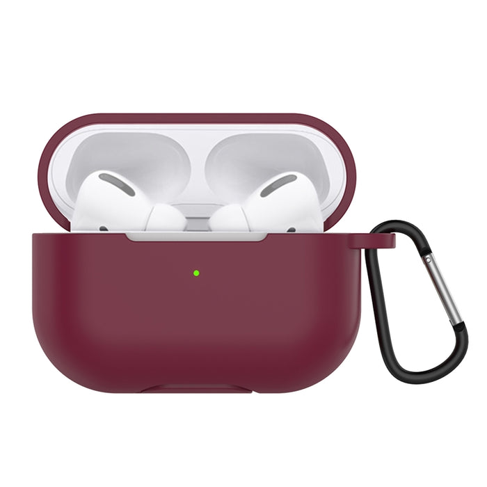 Estuche protector de auriculares de silicona de color sólido para AirPods 3, con gancho