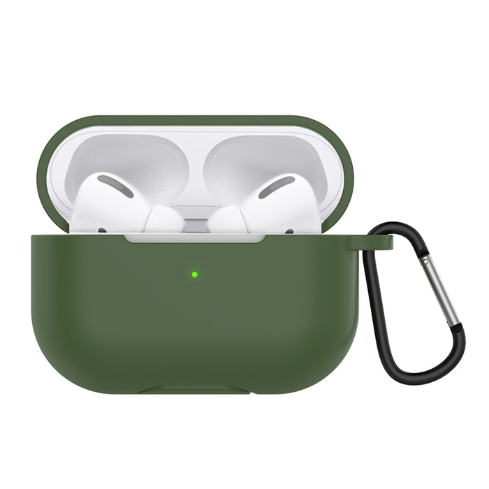 Estuche protector de auriculares de silicona de color sólido para AirPods 3, con gancho