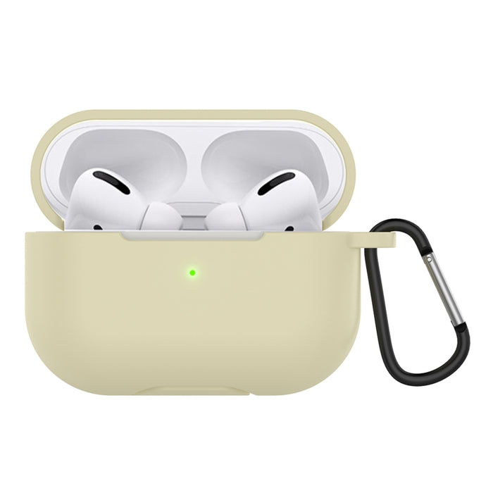 Estuche protector de auriculares de silicona de color sólido para AirPods 3, con gancho
