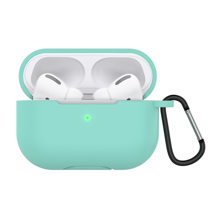 Estuche protector de auriculares de silicona de color sólido para AirPods 3, con gancho