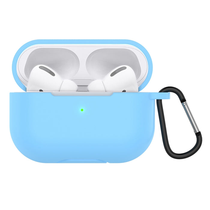 Estuche protector de auriculares de silicona de color sólido para AirPods 3, con gancho